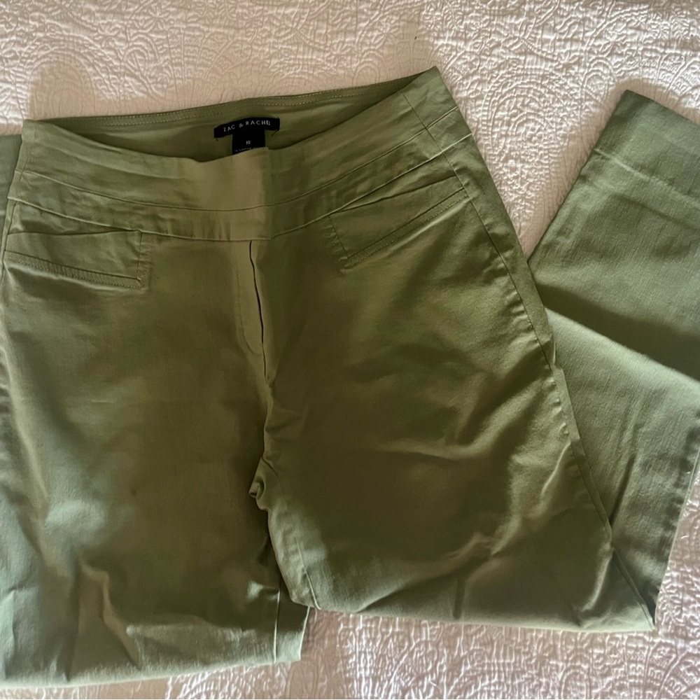 Zac & Rachel Olive Green Ankle Cropped Pants